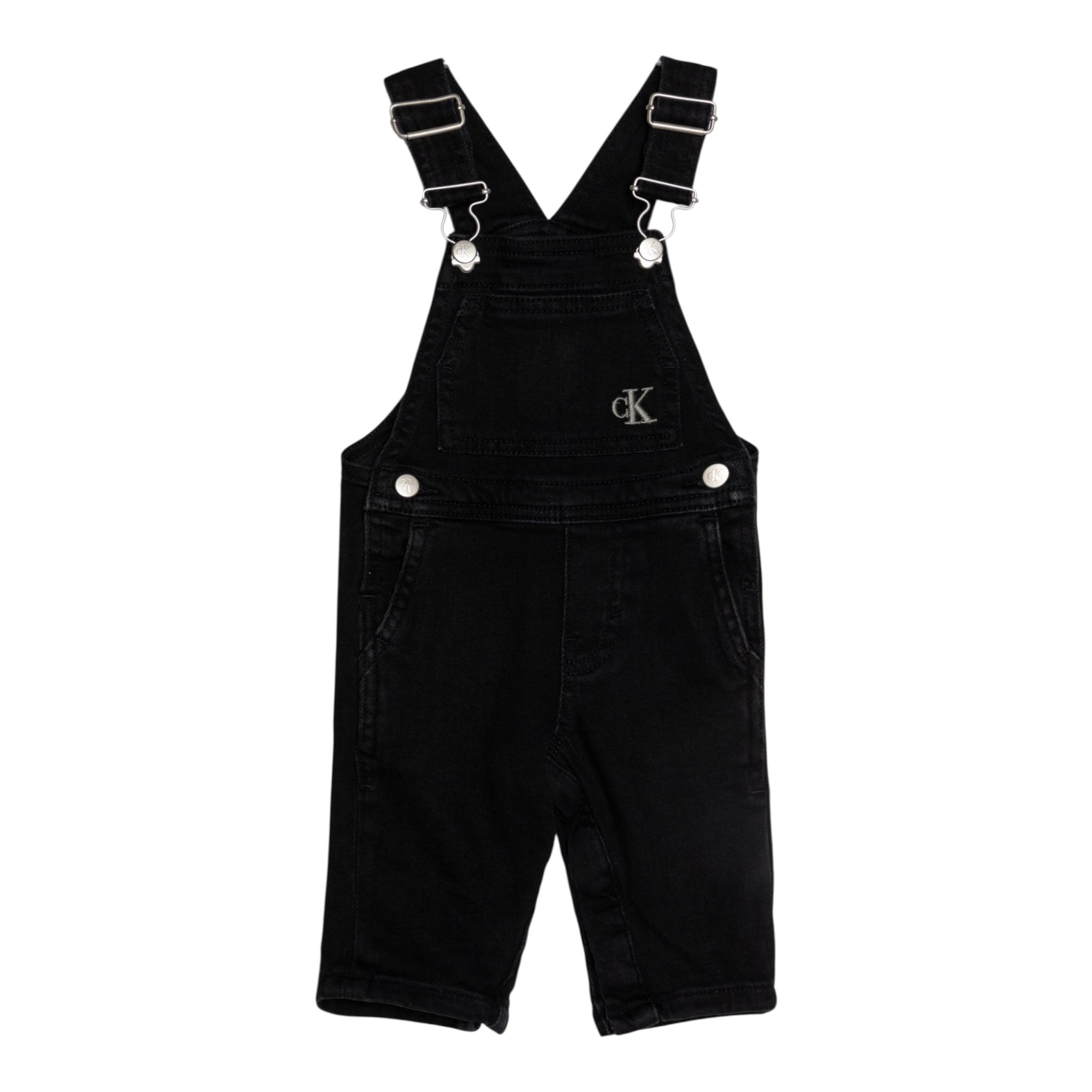 Calvin Klein Salopette tinta unita con Logo Nero per Bambino IN0IN00207 NERO CALVIN KLEIN 