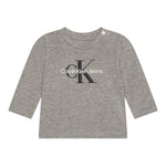 Calvin Klein Shirt Girocollo tinta unita con Logo Grigio per Neonato IN0IN00335 GRIGIO CALVIN KLEIN 