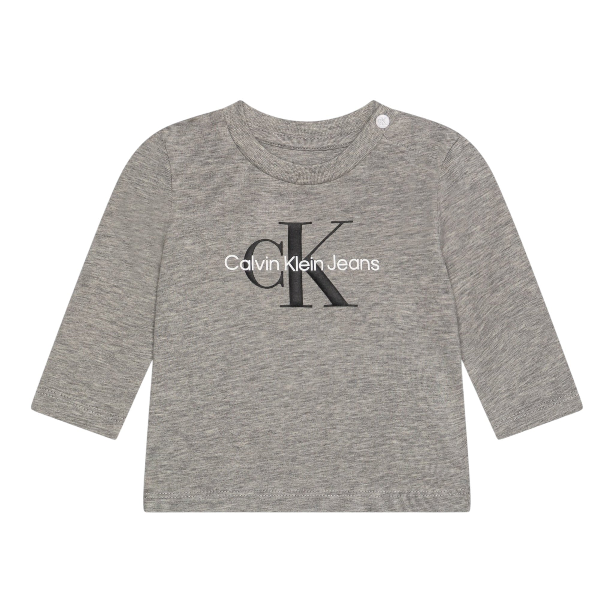 Calvin Klein Shirt Girocollo tinta unita con Logo Grigio per Neonato IN0IN00335 GRIGIO CALVIN KLEIN 
