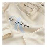 Calvin Klein Shirt Girocollo tinta unita con Logo Panna per Neonato IN0IN00335 PANNA CALVIN KLEIN 