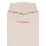 Calvin Klein Felpa Chiusa con Cappuccio tinta unita con Logo Panna per Bambino IU0IU00679T PANNA CALVIN KLEIN 