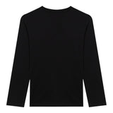 Calvin Klein Shirt Girocollo tinta unita con Logo Nero per Bambino IU0IU00717 NERO CALVIN KLEIN 