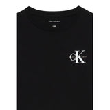 Calvin Klein Shirt Girocollo tinta unita con Logo Nero per Bambino IU0IU00717 NERO CALVIN KLEIN 