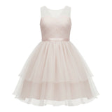 Carlo Pignatelli Abito Cerimonia tinta unita con Tulle Rosa per Bambina ABC0161C ROSA CARLO PIGNATELLI 