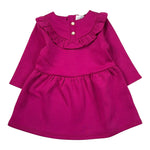 Carre'Ment Beau Abito tinta unita con Colletto Magenta per Neonata Y30195 MAGENTA CARRE'MENT BEAU 