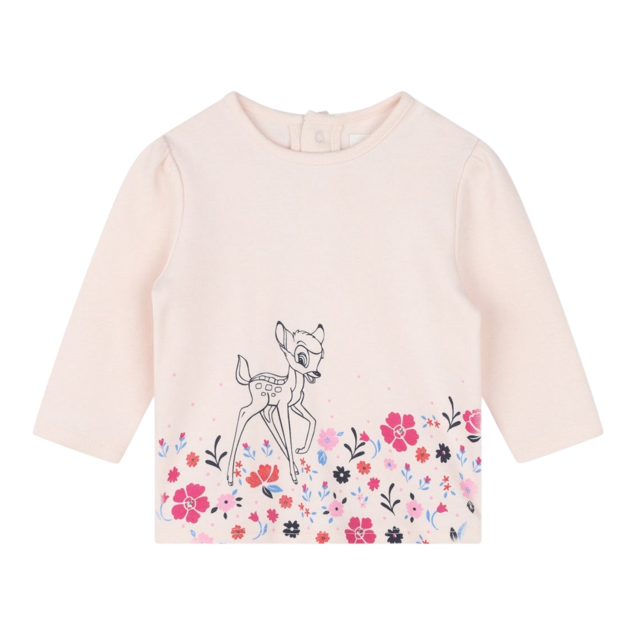 Carre'Ment Beau Shirt Girocollo tinta unita con Stampa Rosa per Neonata Y30227 ROSA CARRE'MENT BEAU 