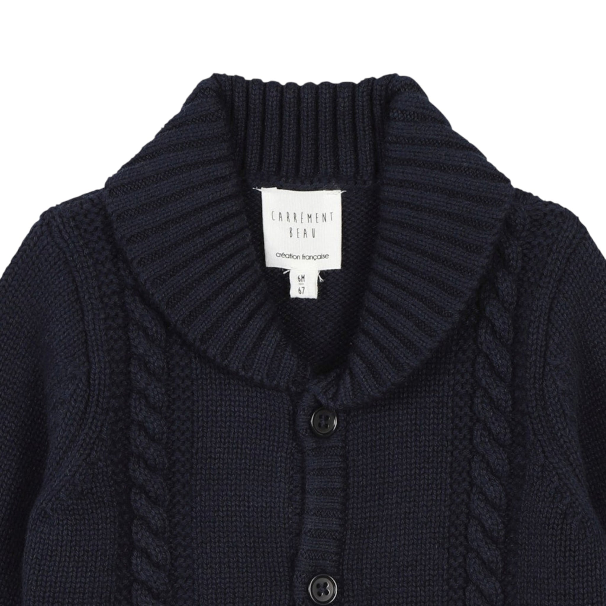 Carre'Ment Beau Cardigan tinta unita con Colletto Blu per Bambino Y30267 BLU CARRE'MENT BEAU 