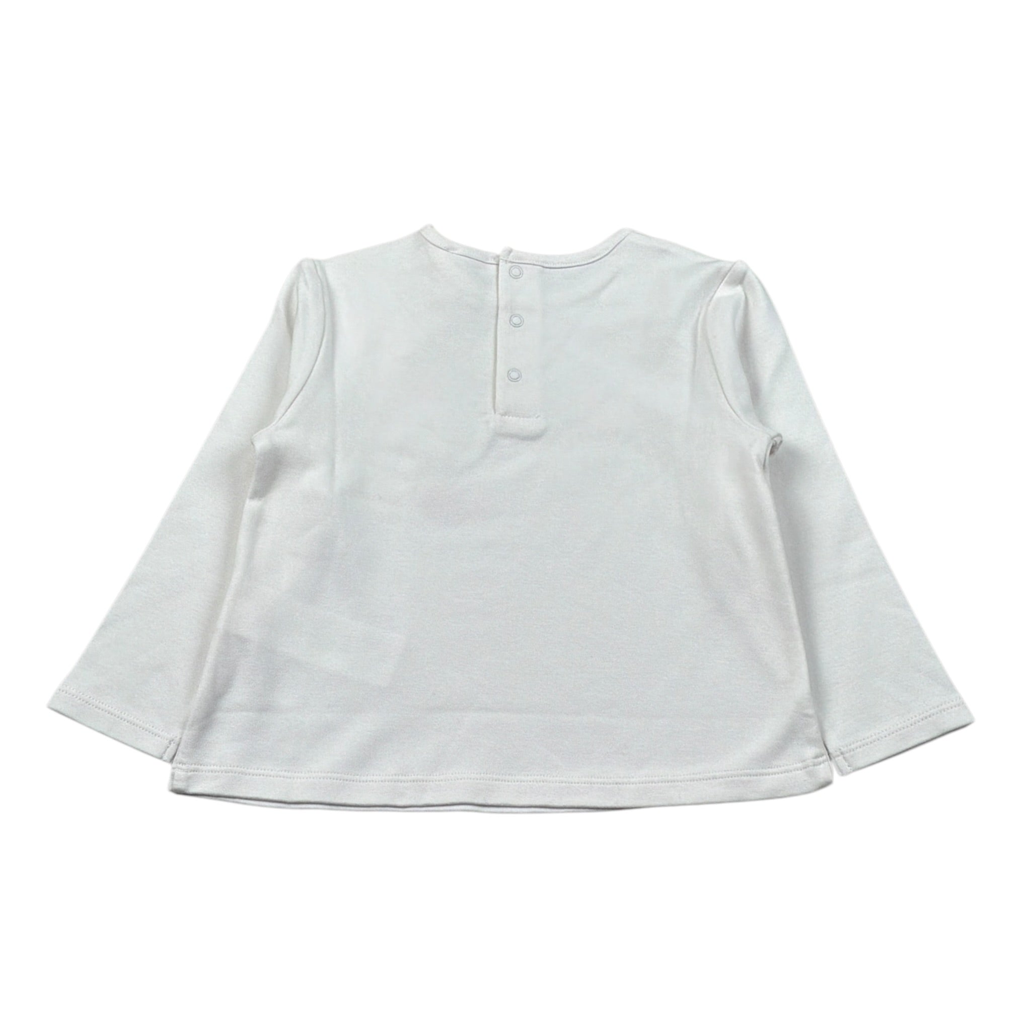 Carre'Ment Beau Shirt Girocollo tinta unita con Ricami Panna per Neonata Y30304 PANNA CARRE'MENT BEAU 