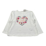 Carre'Ment Beau Shirt Girocollo tinta unita con Ricami Panna per Neonata Y30304 PANNA CARRE'MENT BEAU 