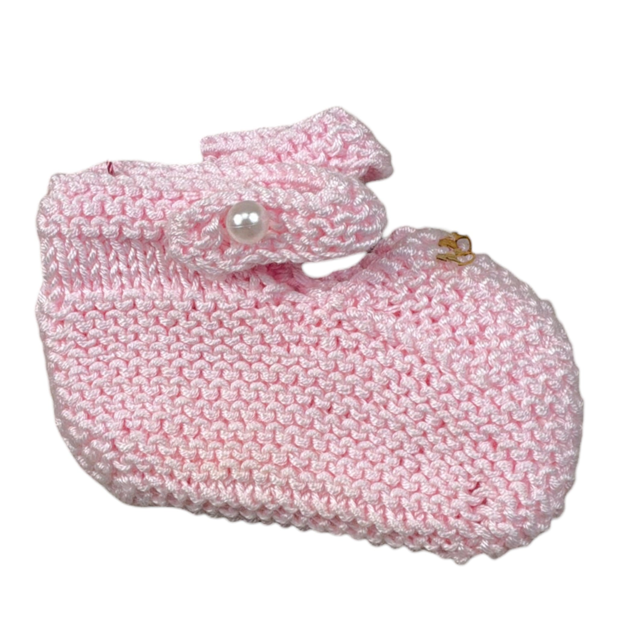 Casilda Jimena Babbucce tinta unita In Filo Rosa per Neonata 62711800 ROSA CASILDA JIMENA 