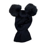 Catya Cappello tinta unita con Pon Pon Blu per Neonata 226636 BLU CATYA 