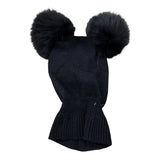 Catya Cappello tinta unita con Pon Pon Blu per Neonata 226636 BLU CATYA 