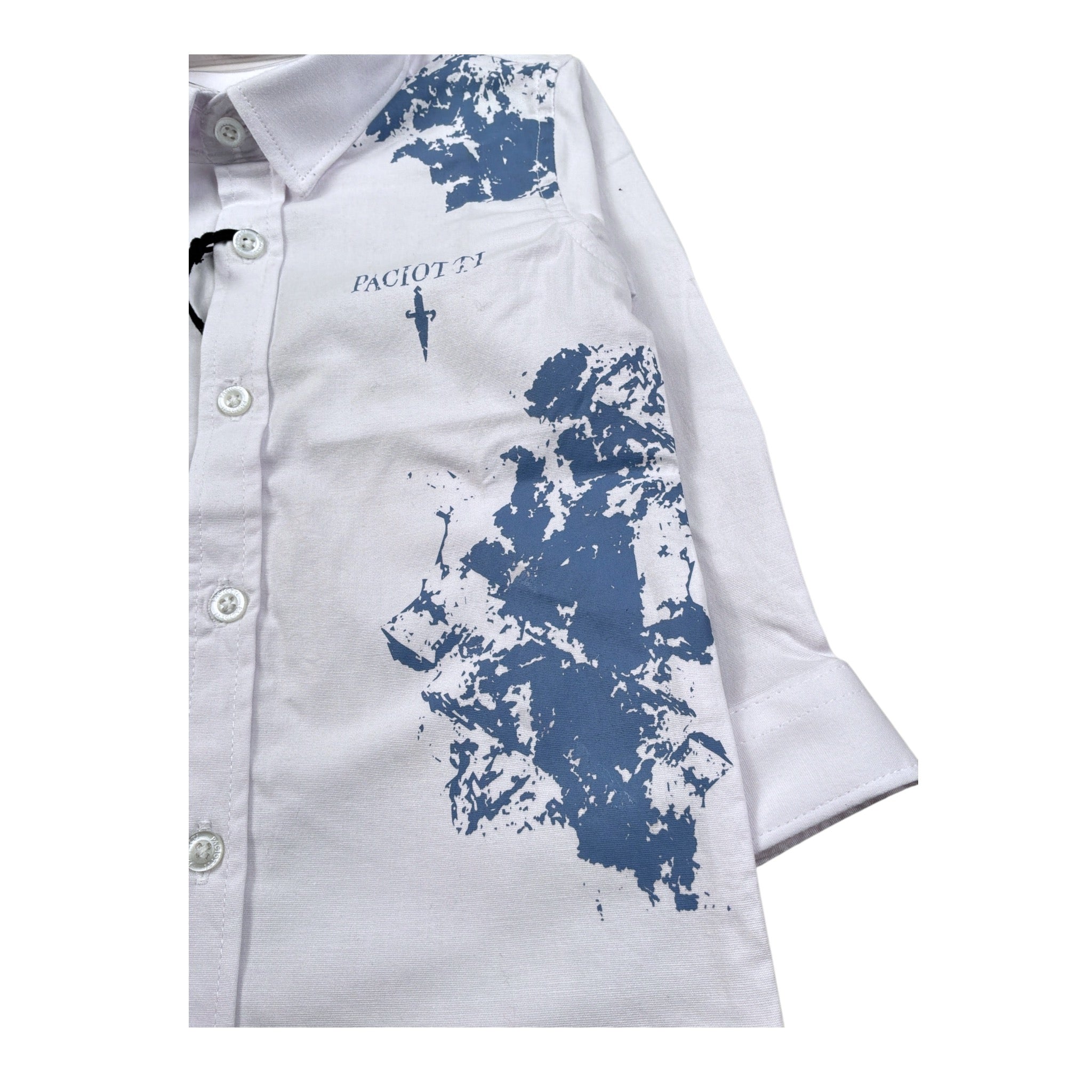 Cesare Paciotti Camicia tinta unita con Stampa Bianco per Neonato CMP6354BN BIANCO CESARE PACIOTTI 