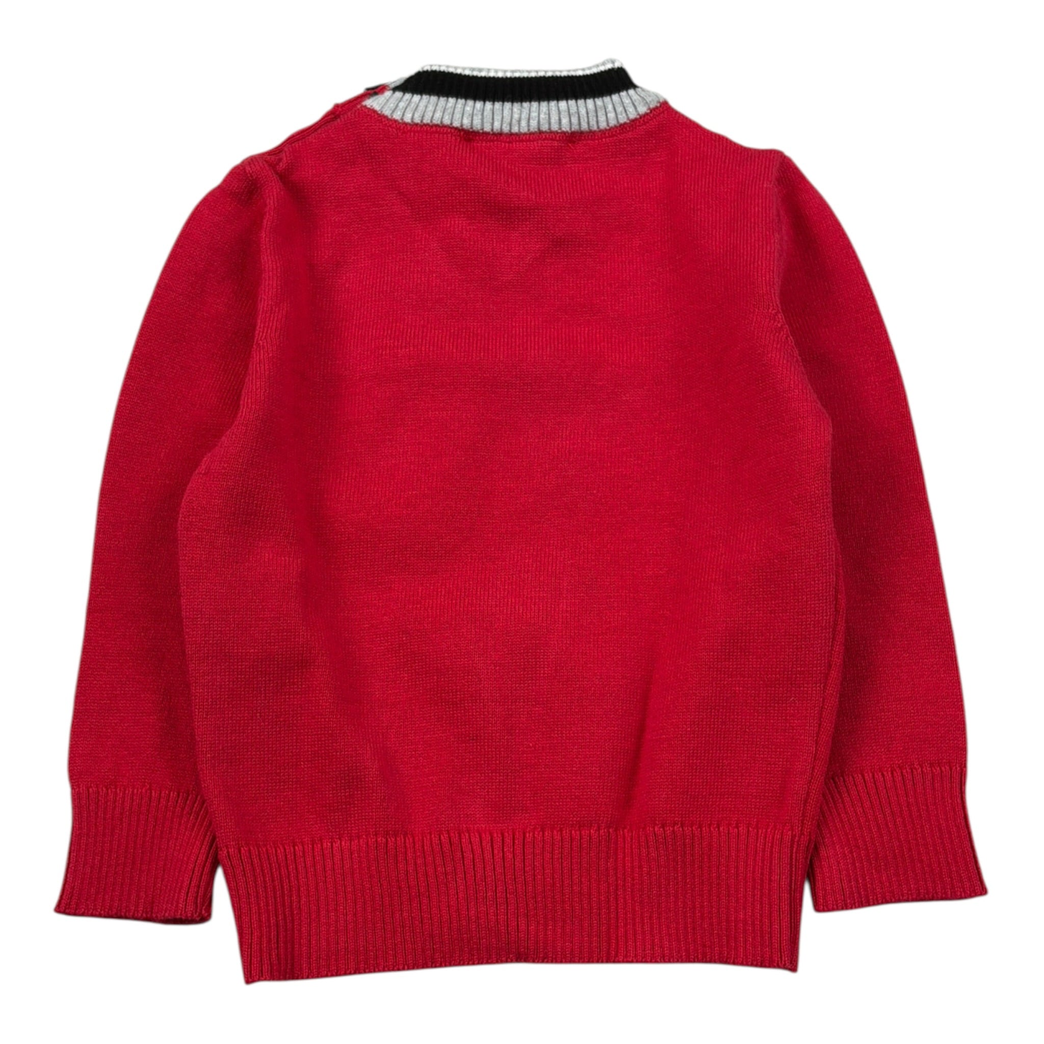 Cesare Paciotti Maglia tinta unita con Scollo A V Rosso per Neonato MGP6301B ROSSO CESARE PACIOTTI 