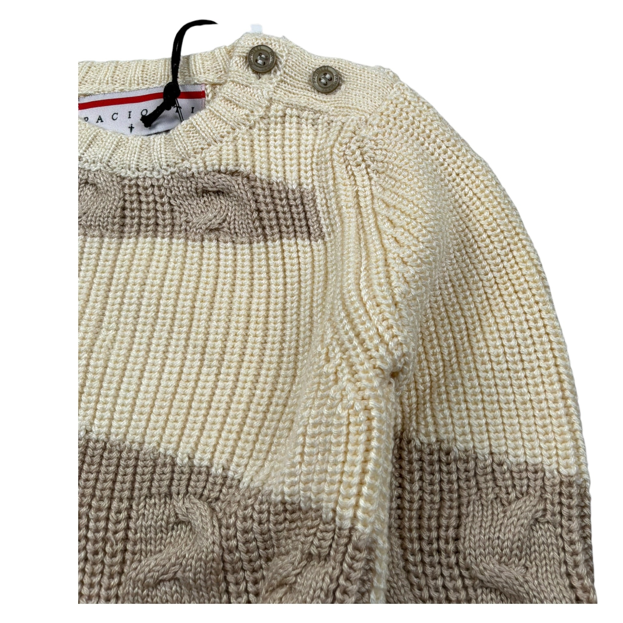 Cesare Paciotti Maglia Girocollo Bicolore Beige per Neonato MGP6358BXX BEIGE CESARE PACIOTTI 