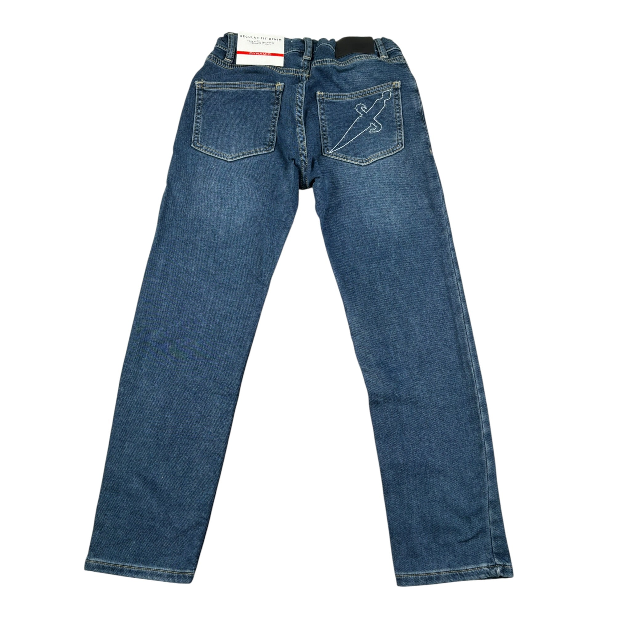 Cesare Paciotti Jeans tinta unita con Girovita Regolabile Blu per Bambino PTP6301J BLU CESARE PACIOTTI 