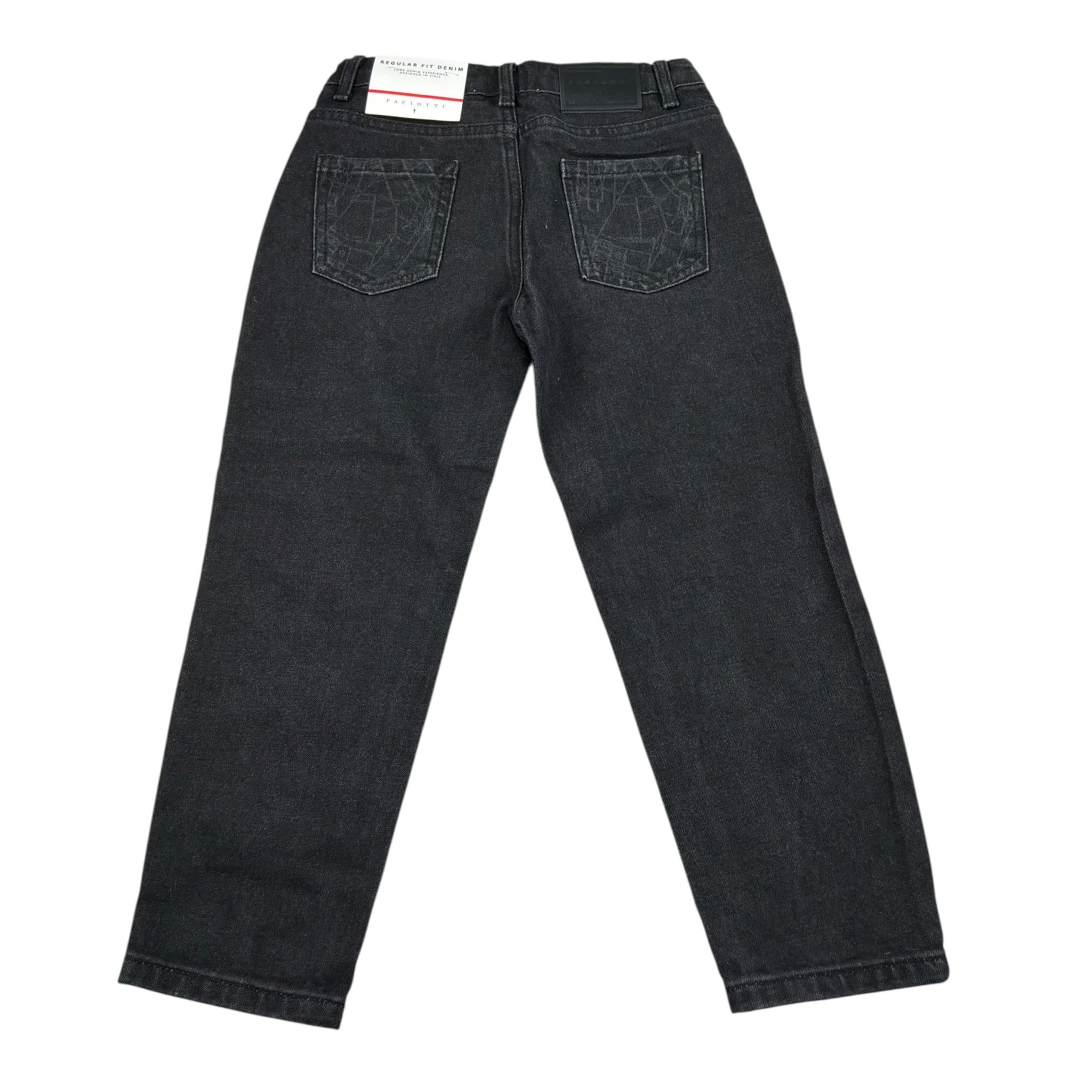 Cesare Paciotti Jeans tinta unita con Girovita Regolabile Nero per Bambino PTP6362BX NERO CESARE PACIOTTI 
