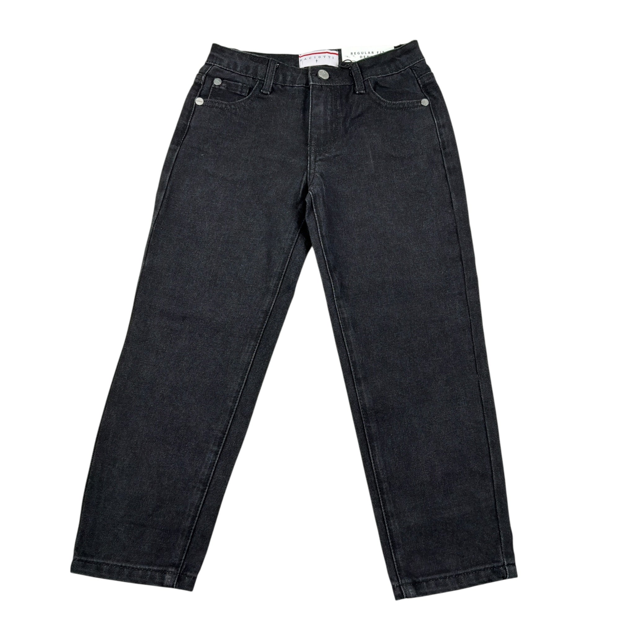 Cesare Paciotti Jeans tinta unita con Girovita Regolabile Nero per Bambino PTP6362BX NERO CESARE PACIOTTI 