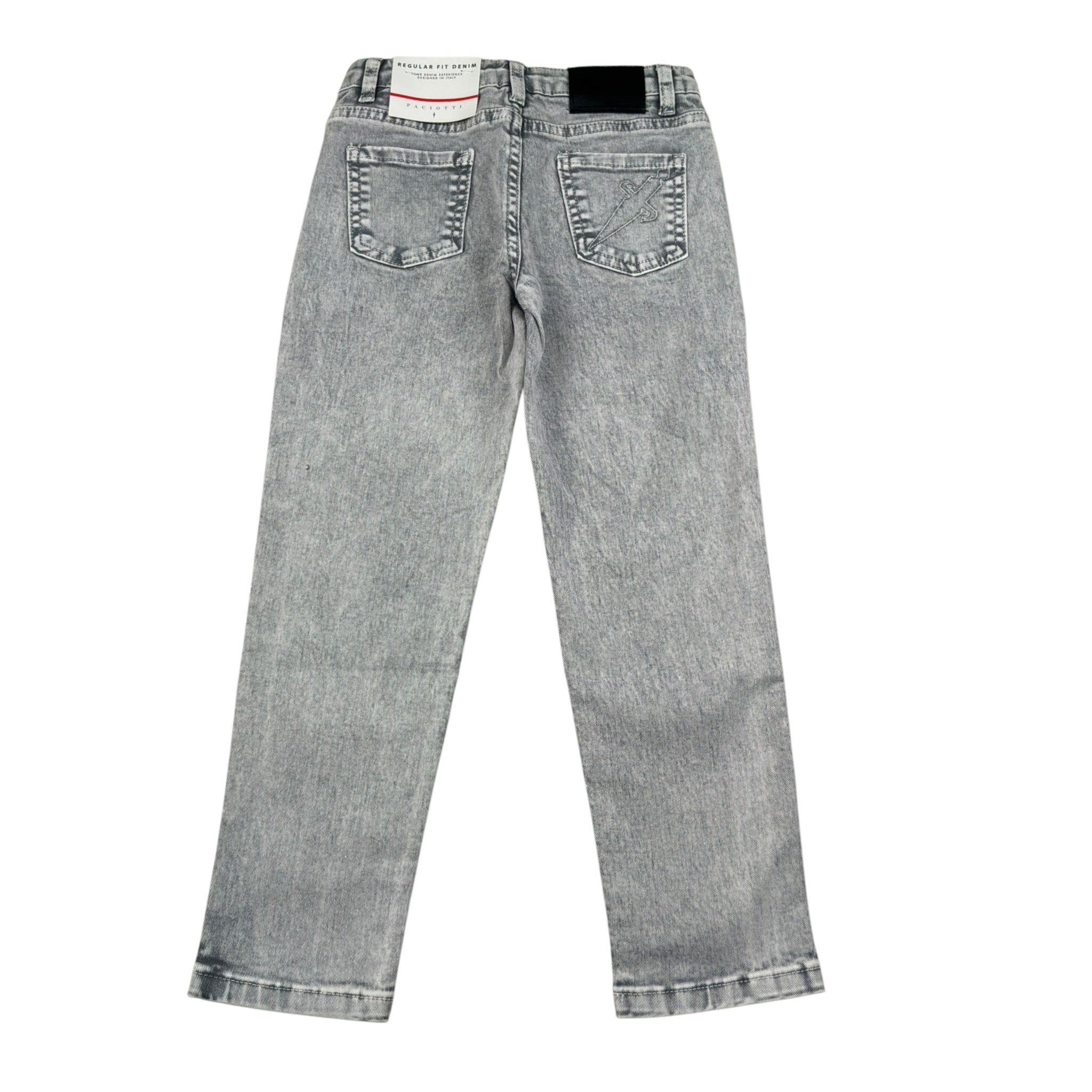 Cesare Paciotti Jeans tinta unita con Girovita Regolabile Grigio per Bambino PTP6363B GRIGIO CESARE PACIOTTI 