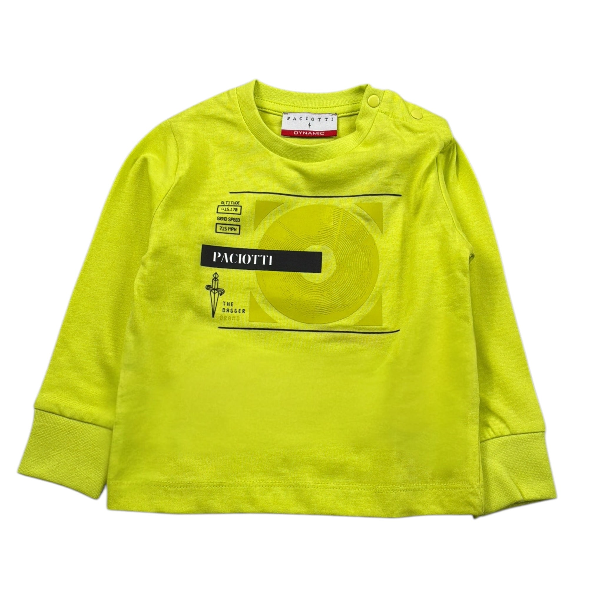 Cesare Paciotti Shirt tinta unita con Stampa Verde Acido per Neonato TSP6316B VERDE ACIDO CESARE PACIOTTI 