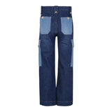 Chloe' Jeans tinta unita con Tasche In Contrasto Blu per Bambina C20232 BLU CHLOE' 