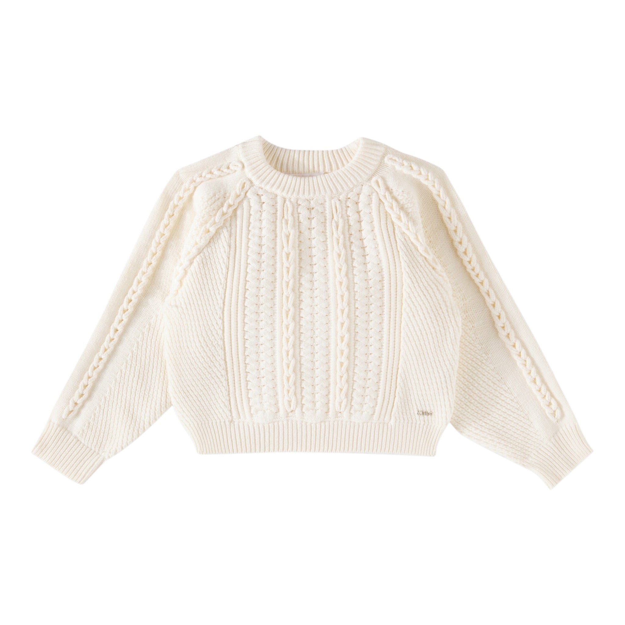 Chloe' Maglia Girocollo tinta unita Panna per Bambina C20294 PANNA CHLOE' 
