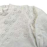 Chloe' Camicia Manica Lunga tinta unita In Pizzo Sangallo Bianco per Neonata C20299 BIANCO CHLOE' 