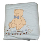 Ciccino Coperta tinta unita con Stampa Azzurro per Neonato CCB0495 AZZURRO CICCINO 
