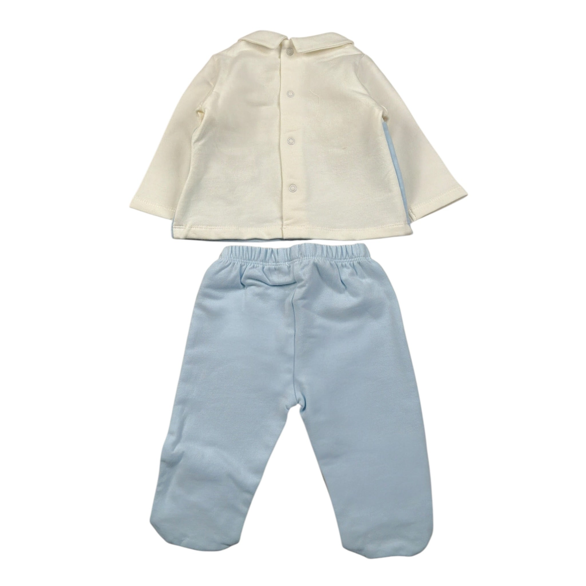 Ciccino Completo 2Pz Maglia-Ghettina Bicolore Azzurro per Neonato CCB0502 AZZURRO CICCINO 