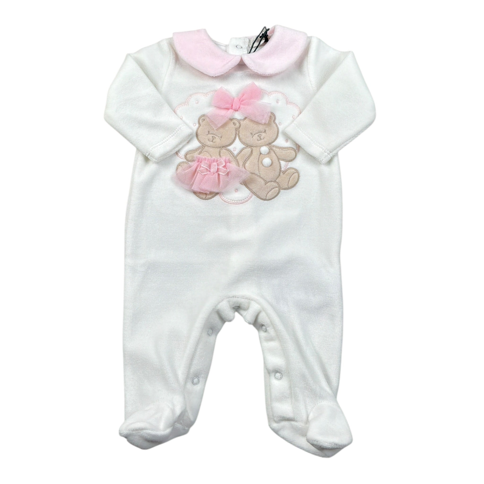 Ciccino Tutina tinta unita con Stampa Bianco per Neonata CCG0635 BIANCO CICCINO 