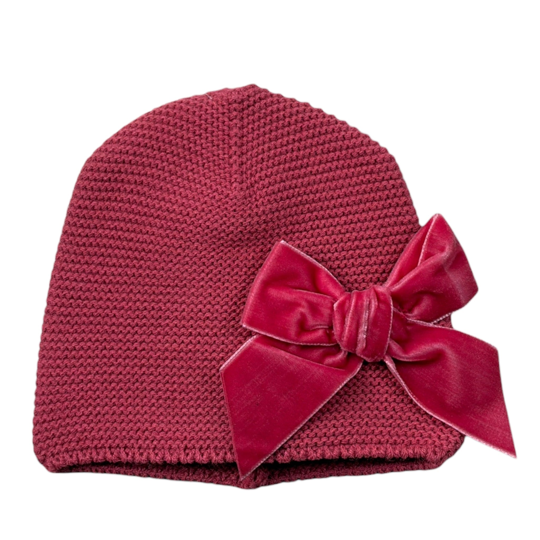 Cnd Cappello tinta unita con Fiocco Fuxia per Neonata 50036011 FUXIA CND 