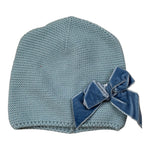 Cnd Cappello tinta unita con Fiocco Azzurro per Neonata 50036011X AZZURRO CND 