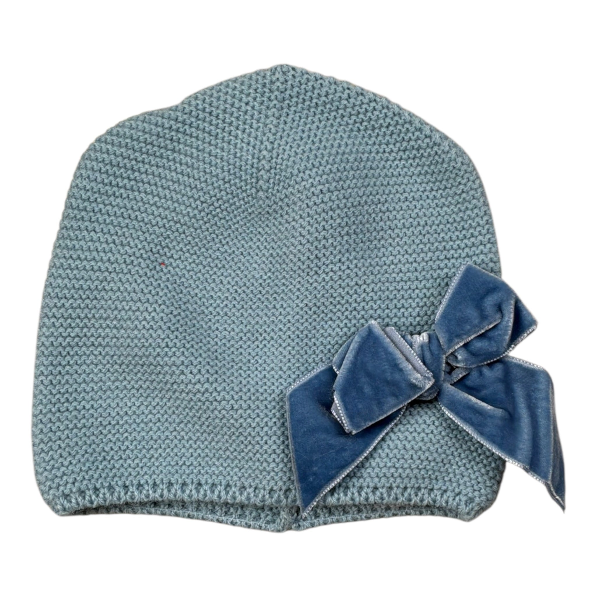 Cnd Cappello tinta unita con Fiocco Azzurro per Neonata 50036011X AZZURRO CND 