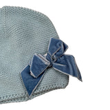 Cnd Cappello tinta unita con Fiocco Azzurro per Neonata 50036011X AZZURRO CND 