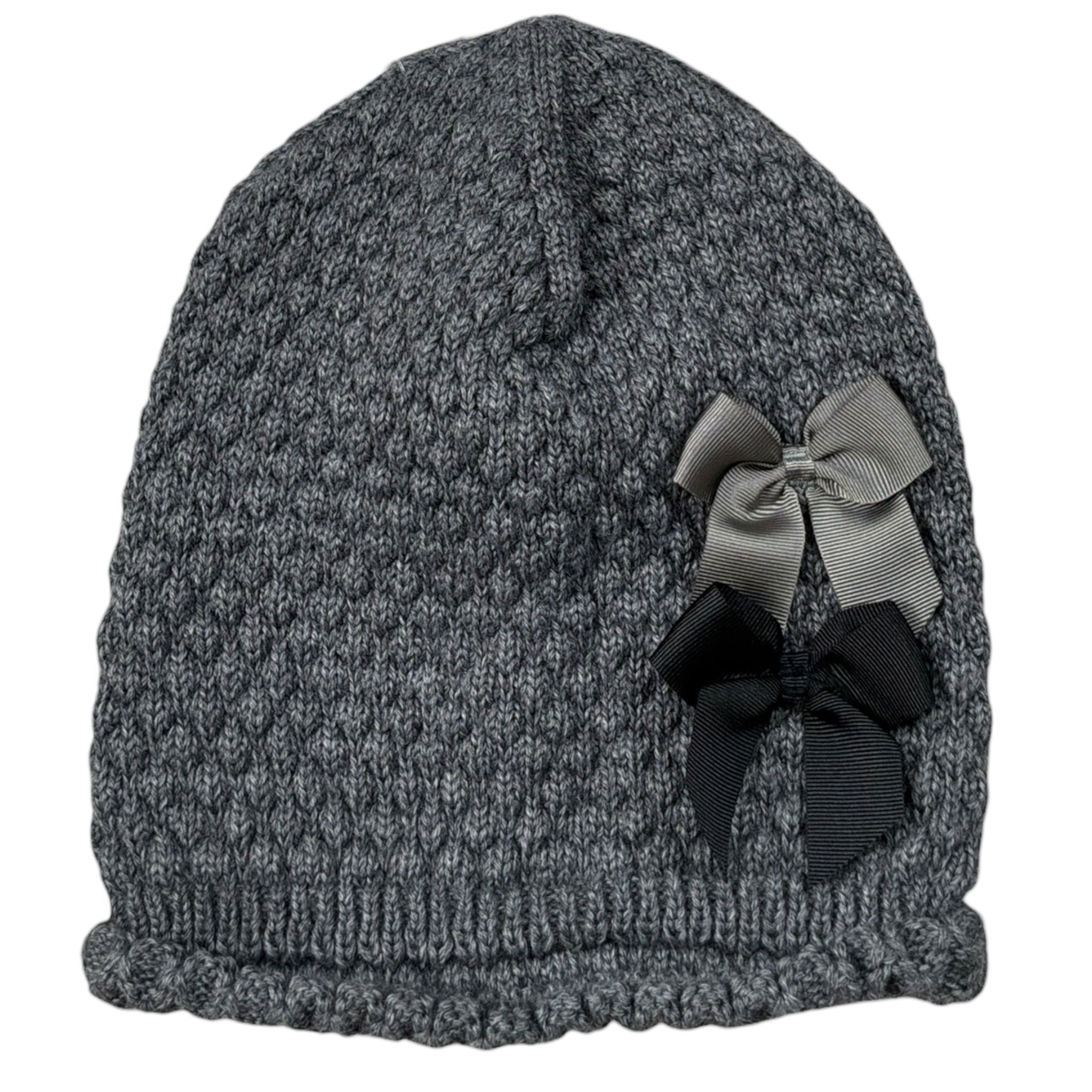 Cnd Cappello tinta unita con Fiocchi Grigio per Bambina 711178 GRIGIO CND 