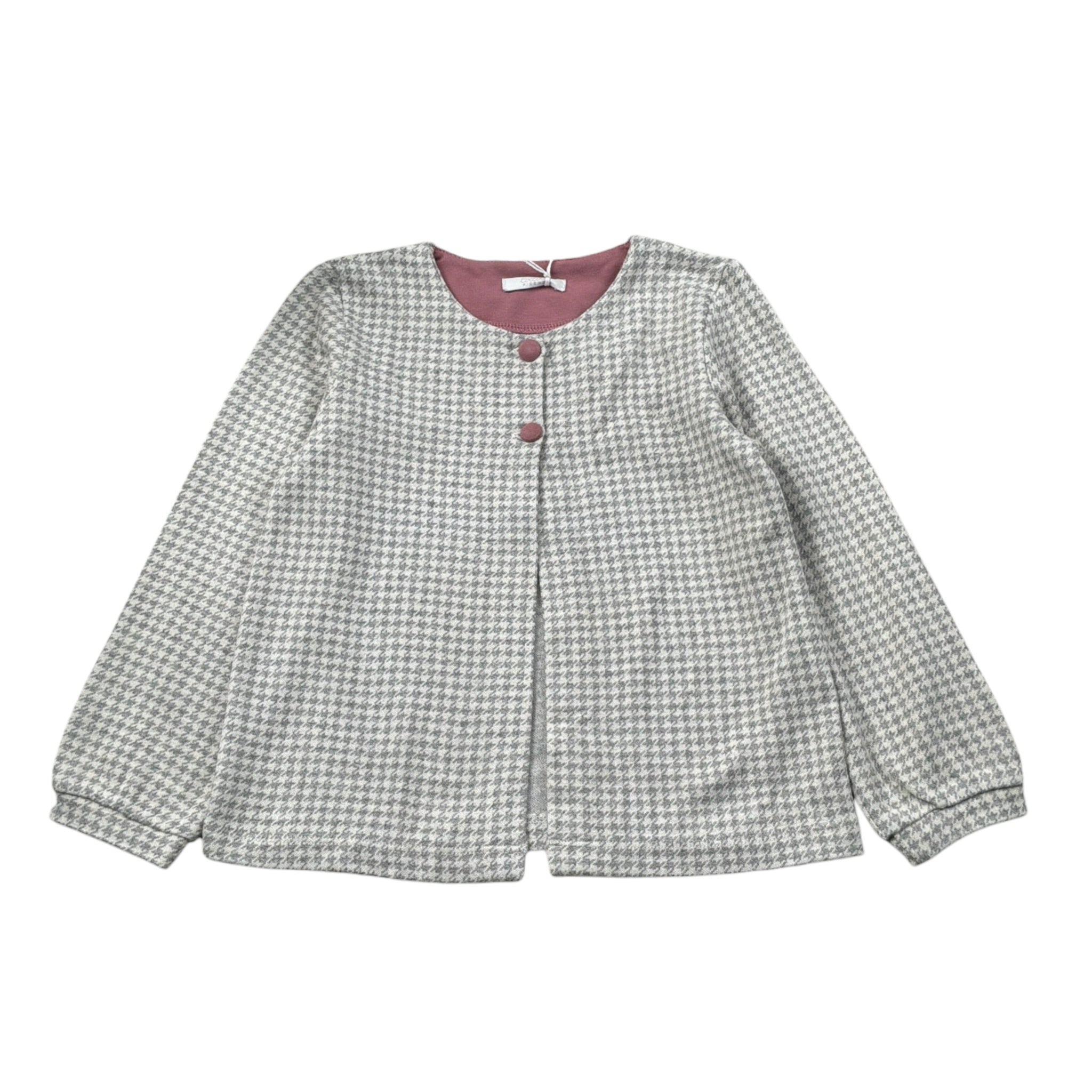 Coccode Cardigan Bicolore con Fantasia A Quadri Bianco/Grigio per Bambina C62337J BIANCO/GRIGIO COCCODE 