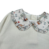 Baby Vip Maglia tinta unita con Colletto Camicia Panna per Bambina T4019 PANNA BABY VIP 