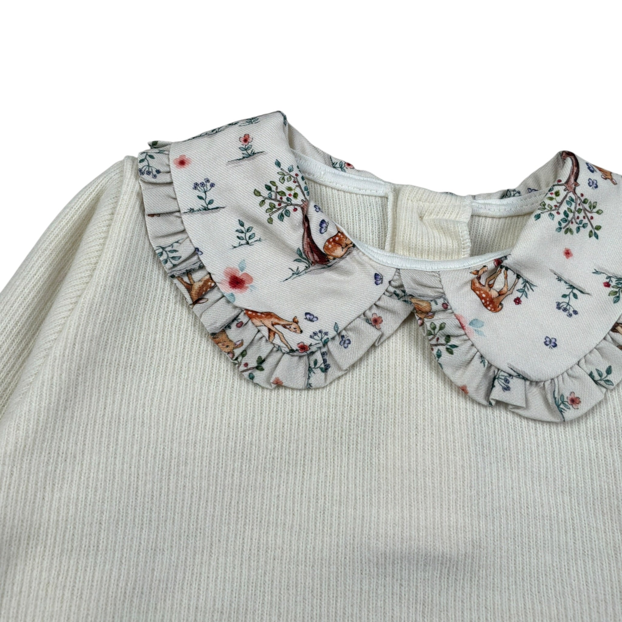 Baby Vip Maglia tinta unita con Colletto Camicia Panna per Bambina T4019 PANNA BABY VIP 