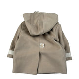 Colori Chiari Cappotto tinta unita con Cappuccio Fango per Neonato MN117789 FANGO COLORI CHIARI 