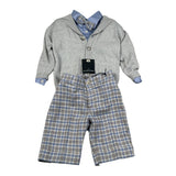 Colori Chiari Completo 4 Pezzi Camicia-Papillon-Bermuda-Cardigan Grigio per Neonato MN407245 GRIGIO COLORI CHIARI 