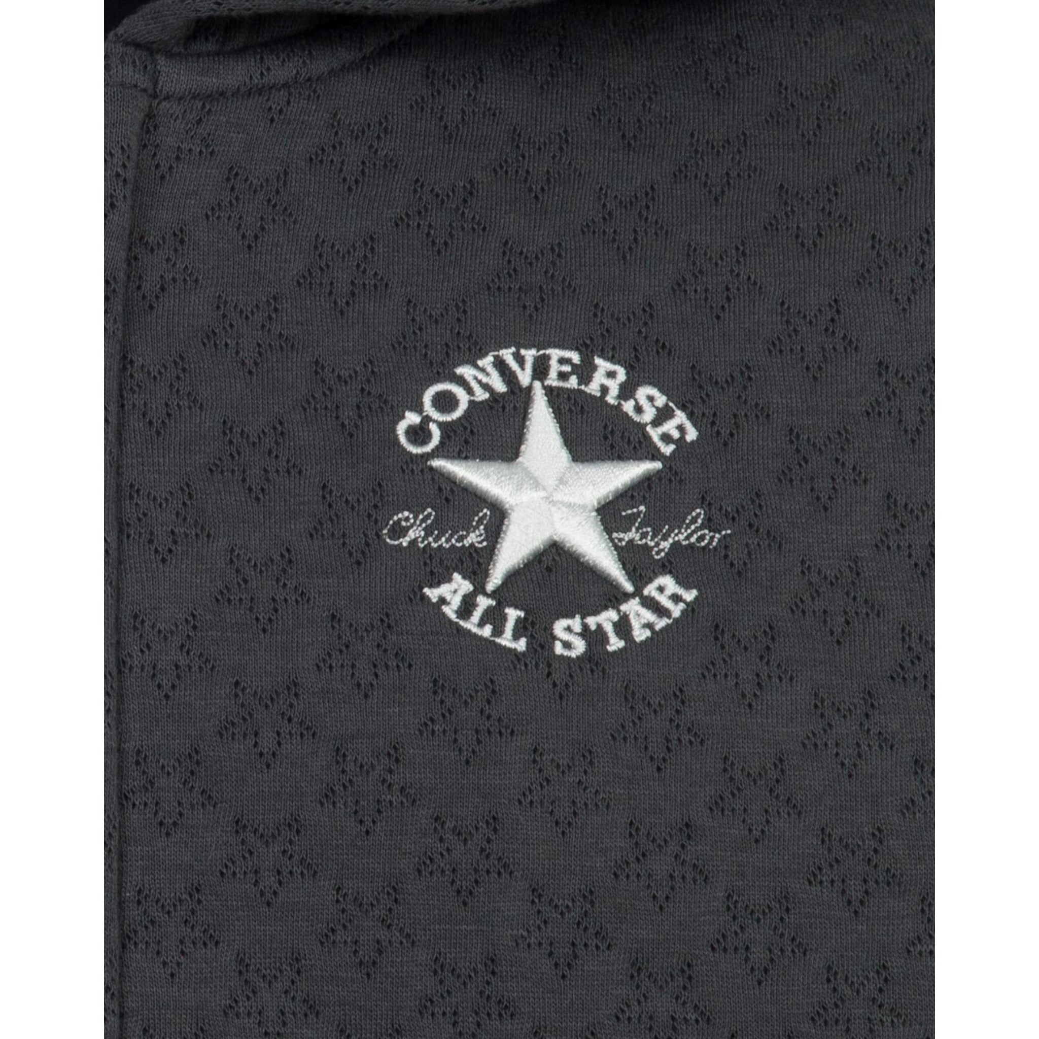 Converse Felpa tinta unita con Zip E Cappuccio Grigio per Bambina 4CG807 GRIGIO CONVERSE 