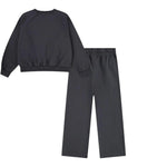 Converse Completo 2Pz Felpa-Pantalone tinta unita Grigio per Bambina 4CH415 GRIGIO CONVERSE 