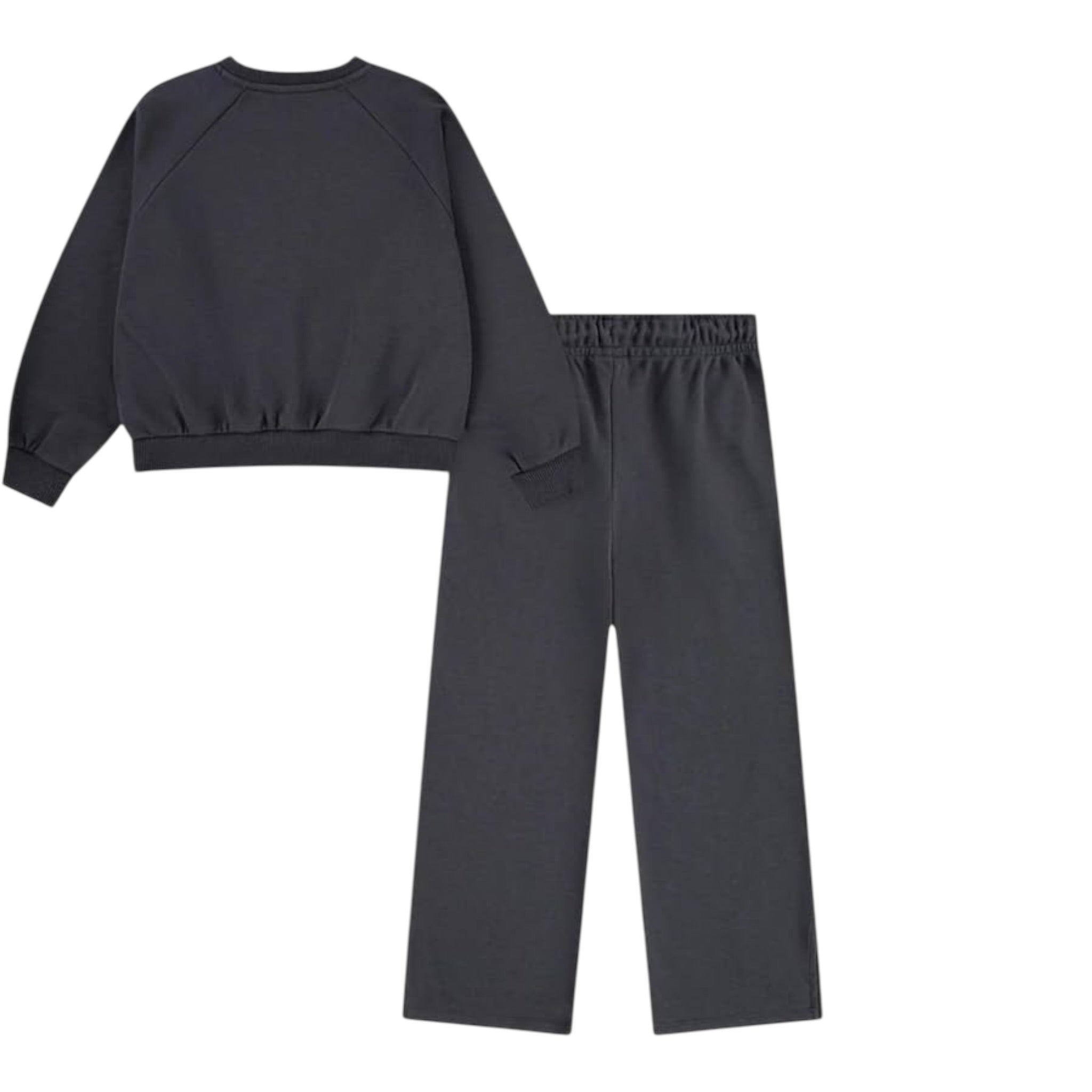 Converse Completo 2Pz Felpa-Pantalone tinta unita Grigio per Bambina 4CH415 GRIGIO CONVERSE 