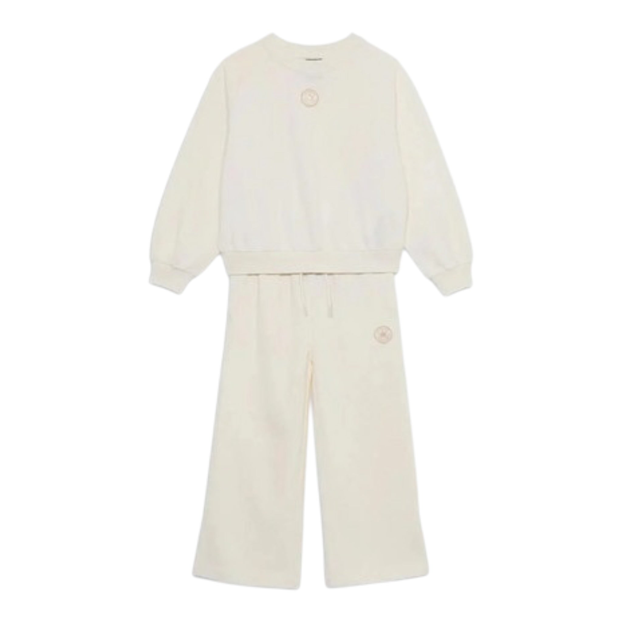 Converse Completo 2Pz Felpa-Pantalone tinta unita Panna per Bambina 4CH415 PANNA CONVERSE 