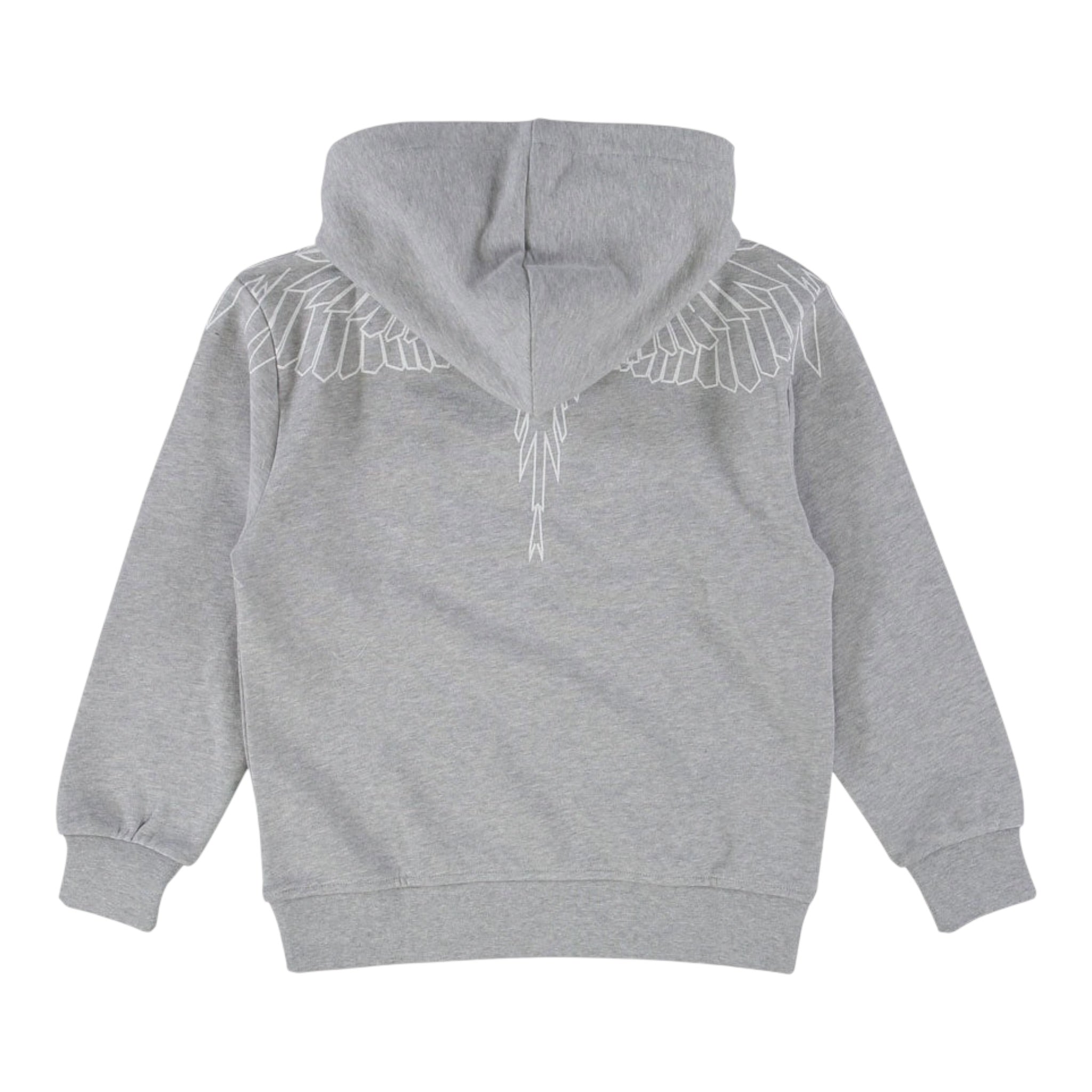 Marcelo Burlon Felpa con Cappuccio tinta unita con Stampa Grigio per Bambino F5CMJBHS072 GRIGIO MARCELO BURLON 