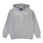 Marcelo Burlon Felpa con Cappuccio tinta unita con Stampa Grigio per Bambino F5CMJBHS072 GRIGIO MARCELO BURLON 