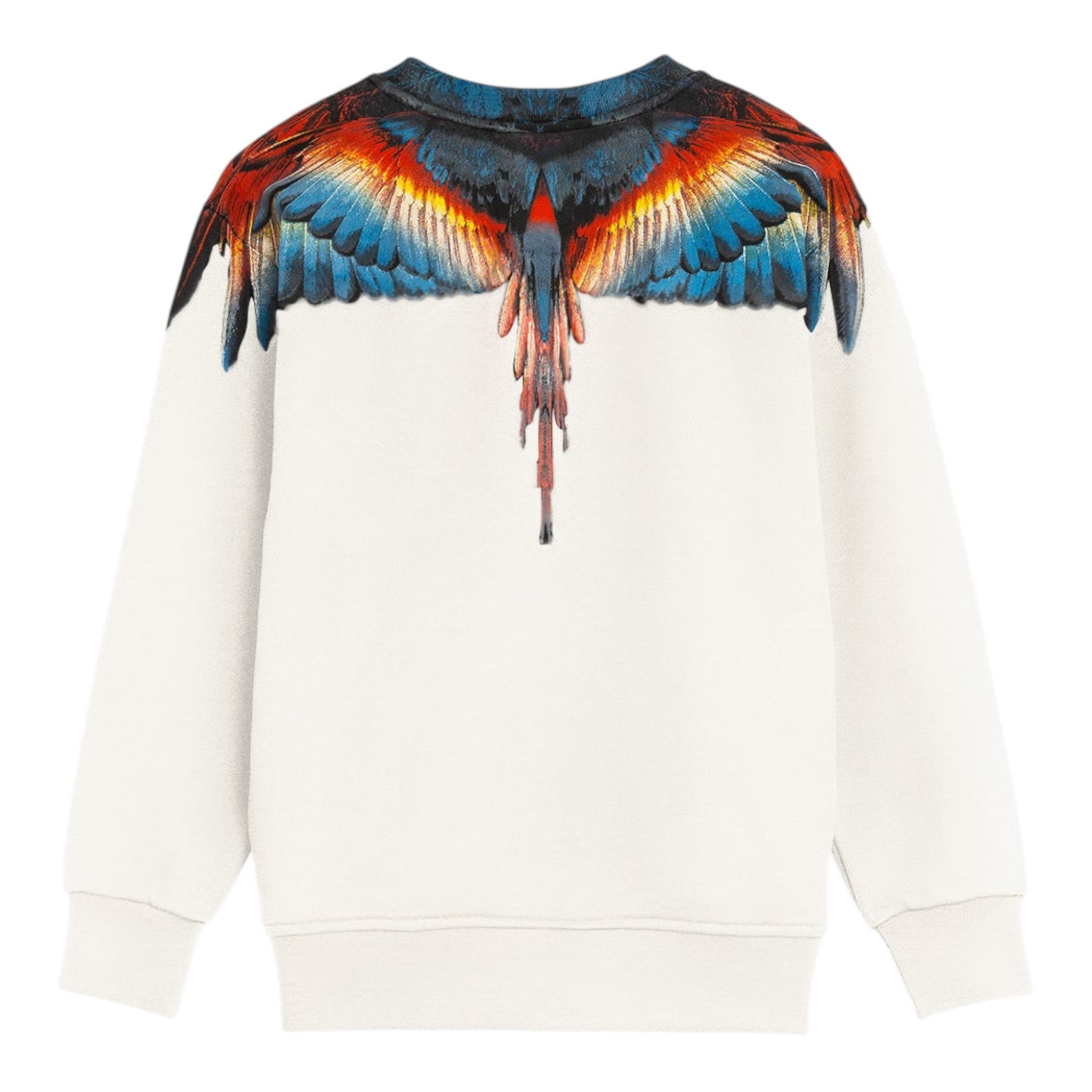 Marcelo Burlon Felpa Girocollo tinta unita con Stampa Bianco per Bambino F5CMJBSW059 BIANCO MARCELO BURLON 