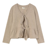 Cozmo Cardigan tinta unita con Fiocchi Beige per Bambina ANNABAK237W5 BEIGE COZMO 