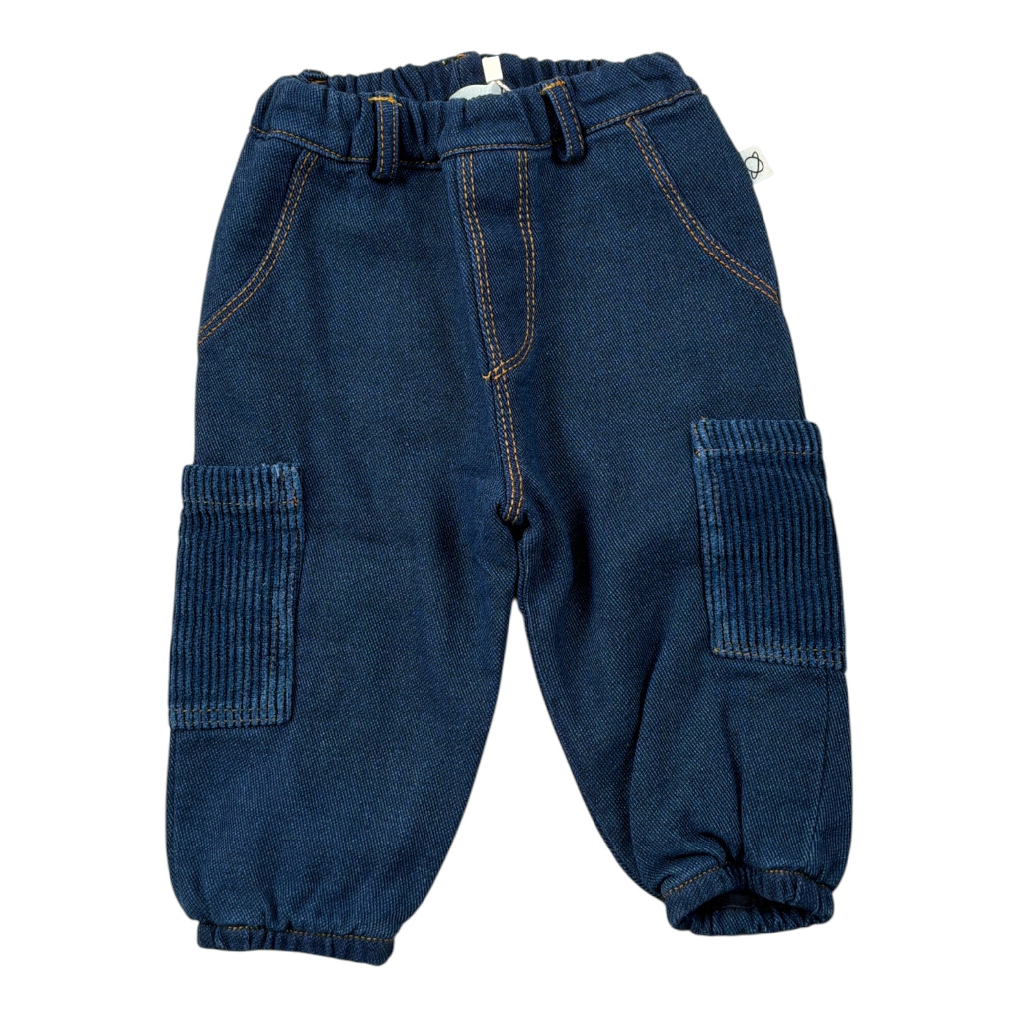Cozmo Jeans tinta unita con Elastico In Vita Blu per Neonato BORID288W5 BLU COZMO 