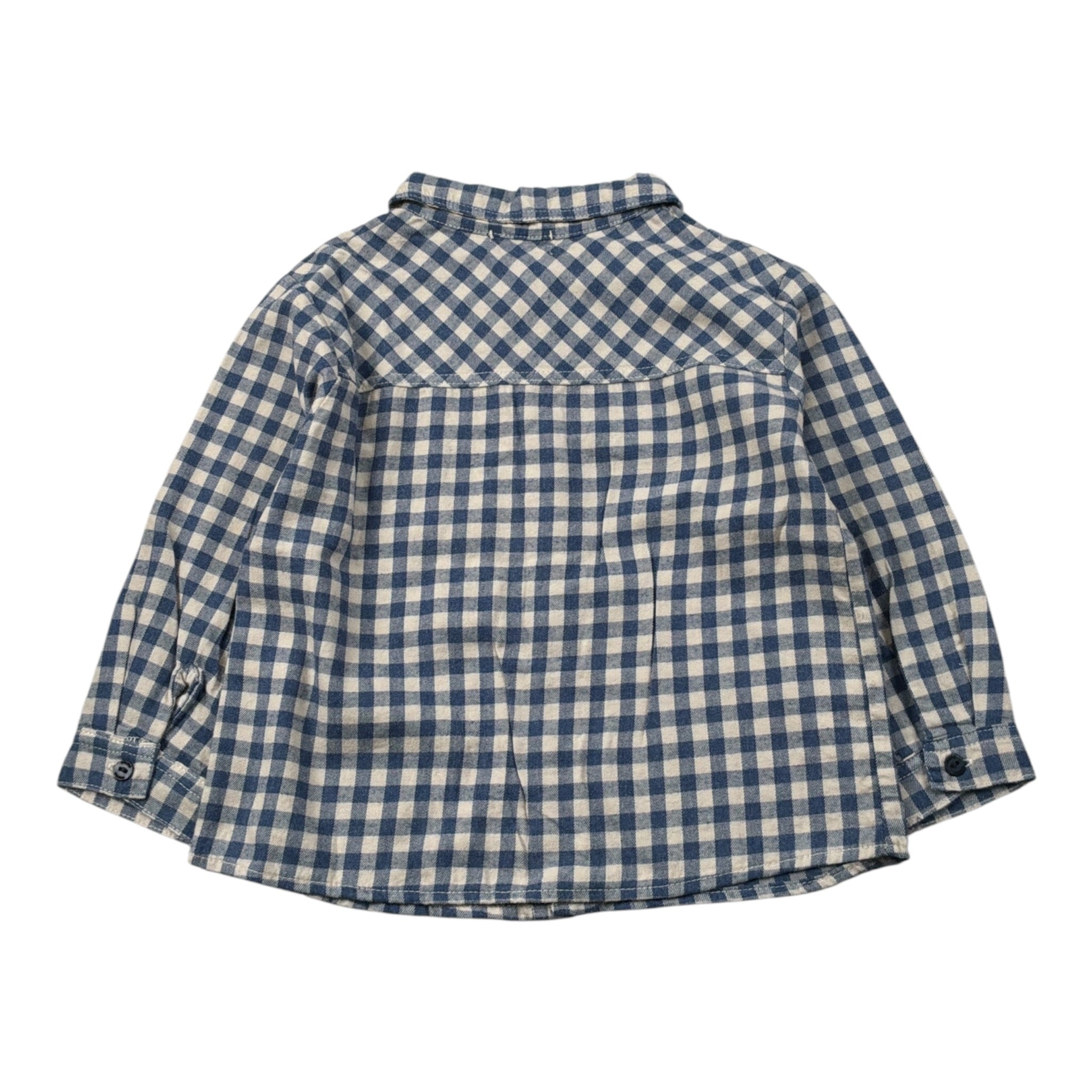 Cozmo Camicia Bicolore con Fantasia A Quadri Blu/Panna per Neonato SAMUEL233W5 BLU/PANNA COZMO 